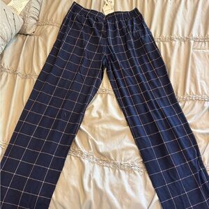 Navy Blue Checkered Men's Pants